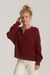 Roark Revival Made To Fade Sweater in Cherrywood — Quarter view