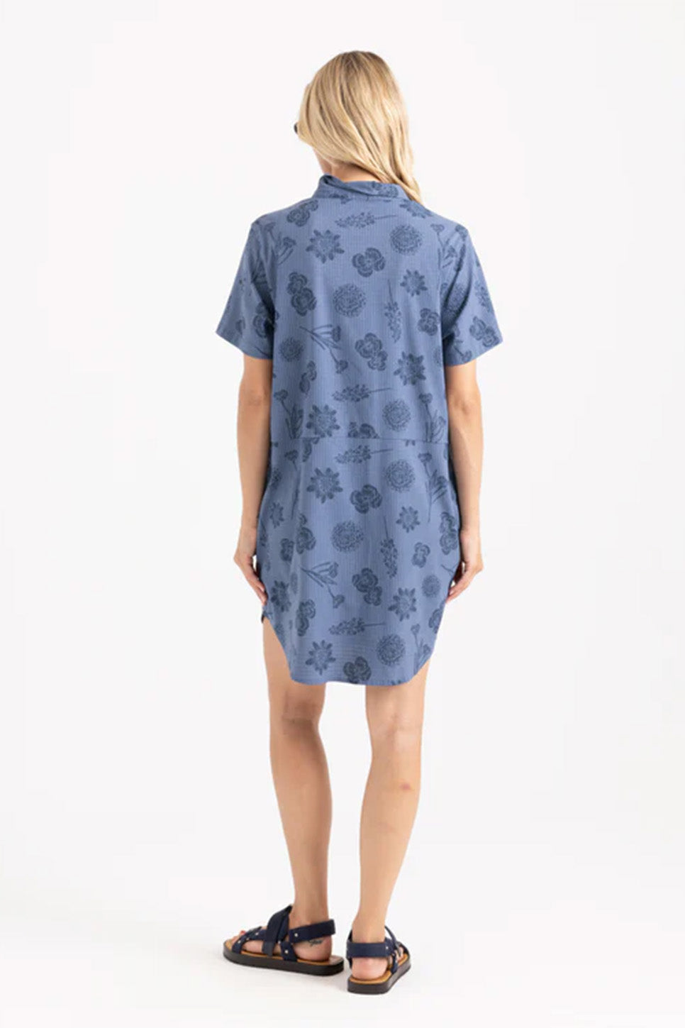 roark bless up dress washed indigo back