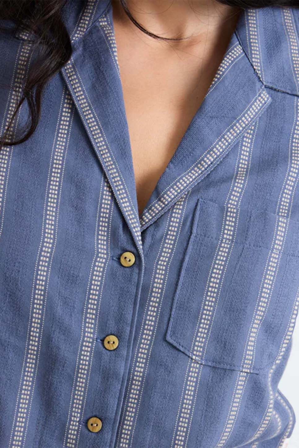 roark crosswinds camp shirt neptune detail