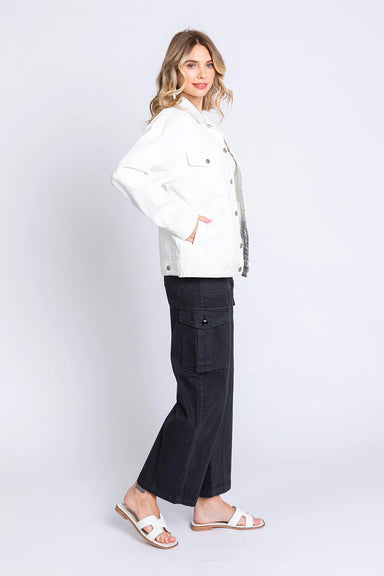 Letter to Juliet - Oversized Denim Jacket - White - Side