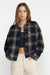 RVCA Bonito Boxy Flannel in Black — Front view