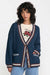 RVCA Camden Cardigan in Blue Slate — Front view