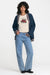 RVCA Camden Cardigan in Blue Slate — Full-body view