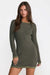 RVCA Metro Long Sleeve Dress in Olive — Front view
