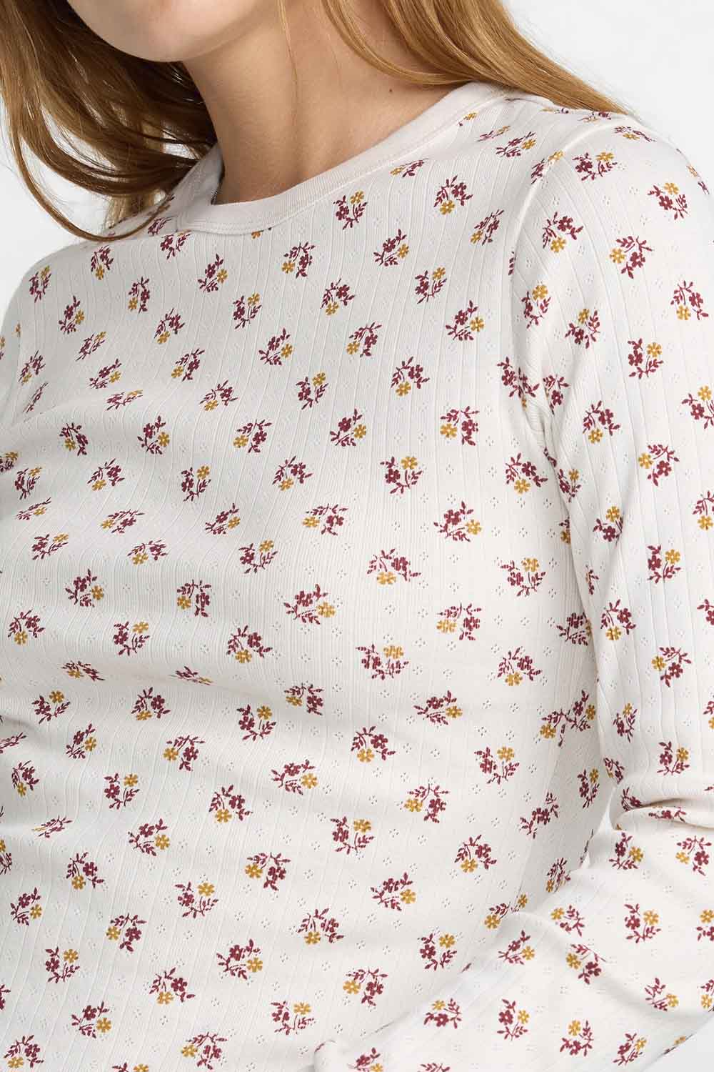 RVCA Pioneer Long Sleeve in Cloud — Fabric detail view