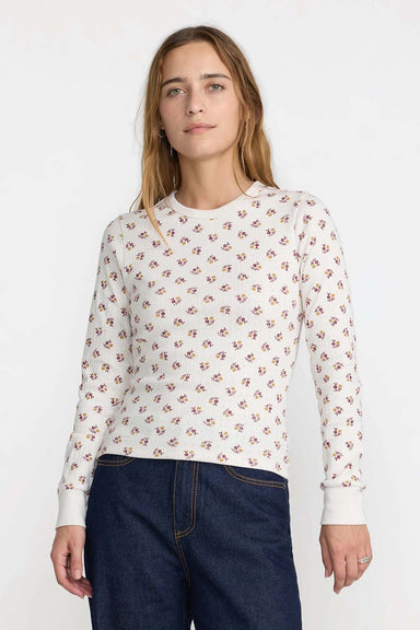 RVCA Pioneer Long Sleeve in Cloud — Front view