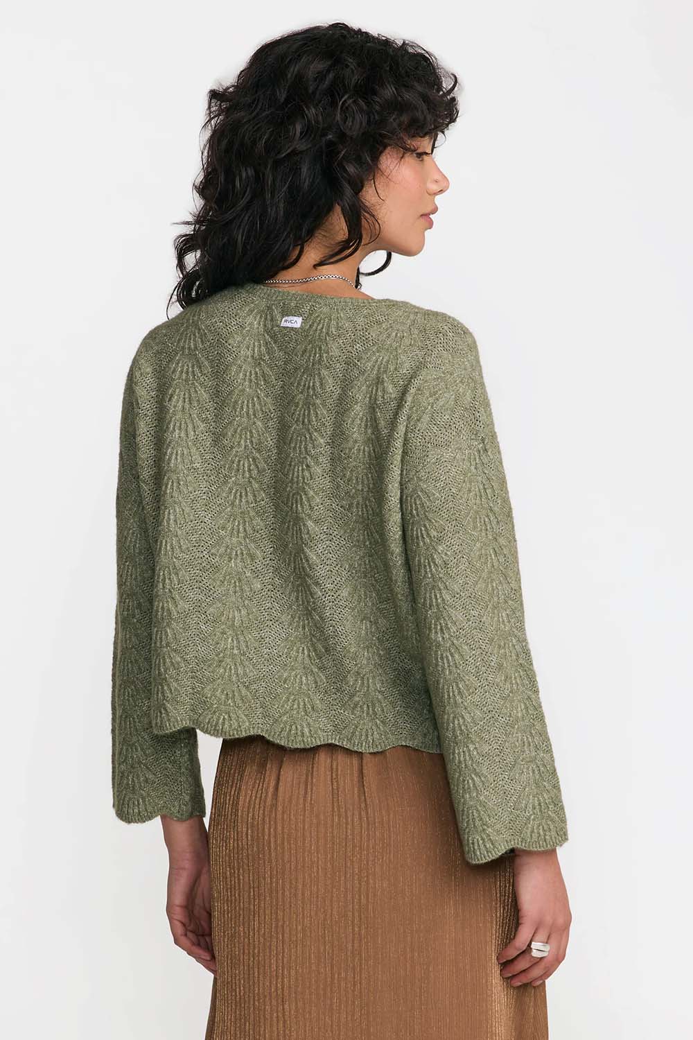 RVCA Sardinia Long Sleeve Sweater in Olive — Back view