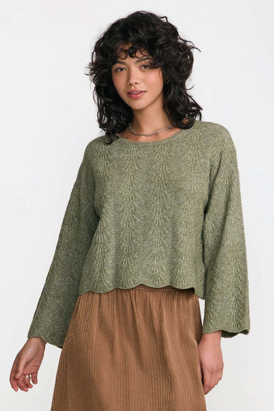 RVCA Sardinia Long Sleeve Sweater in Olive — Front view