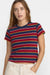 RVCA Unbound Baby Tee in Navy — Front view, alternate pose