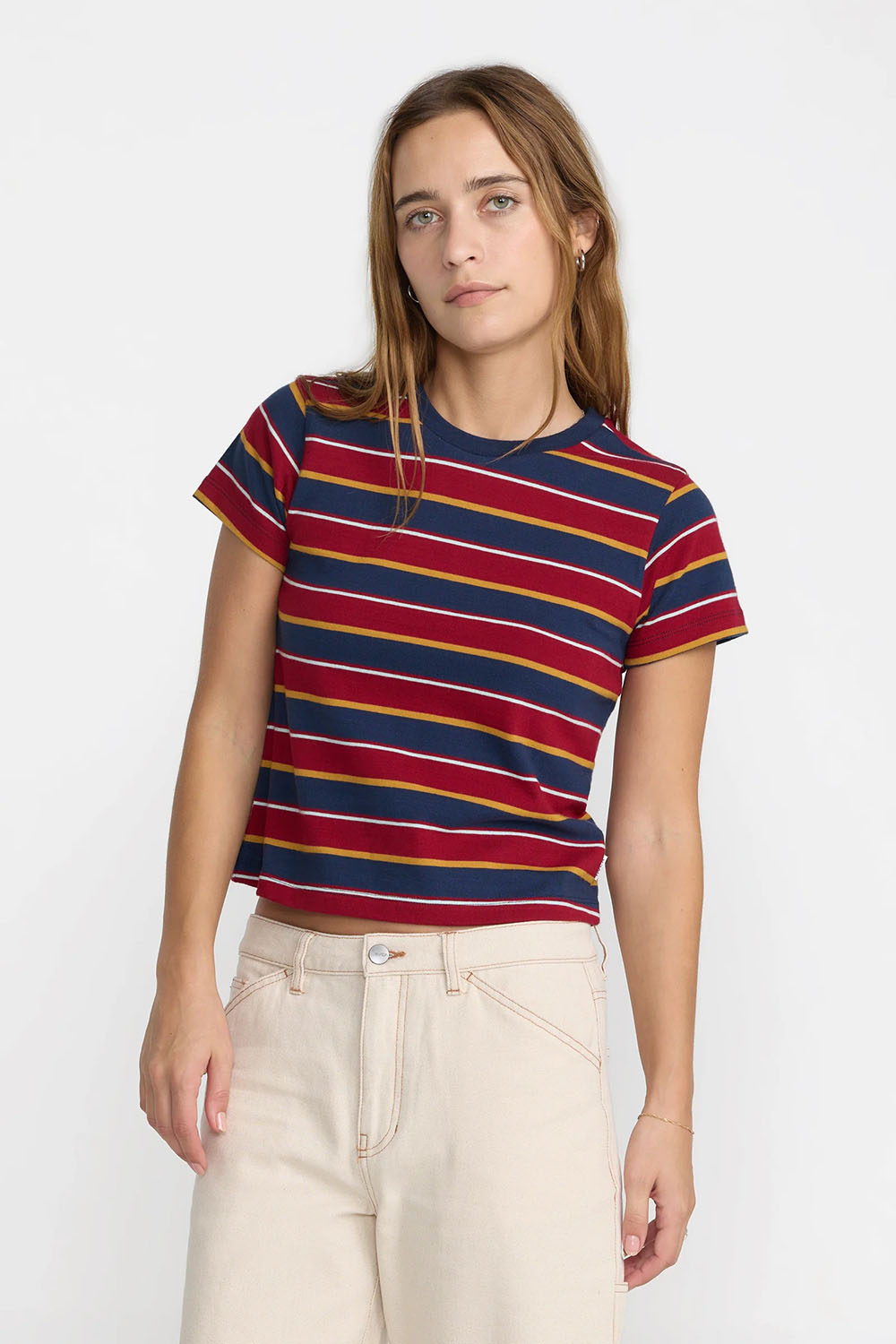RVCA Unbound Baby Tee in Navy — Front view
