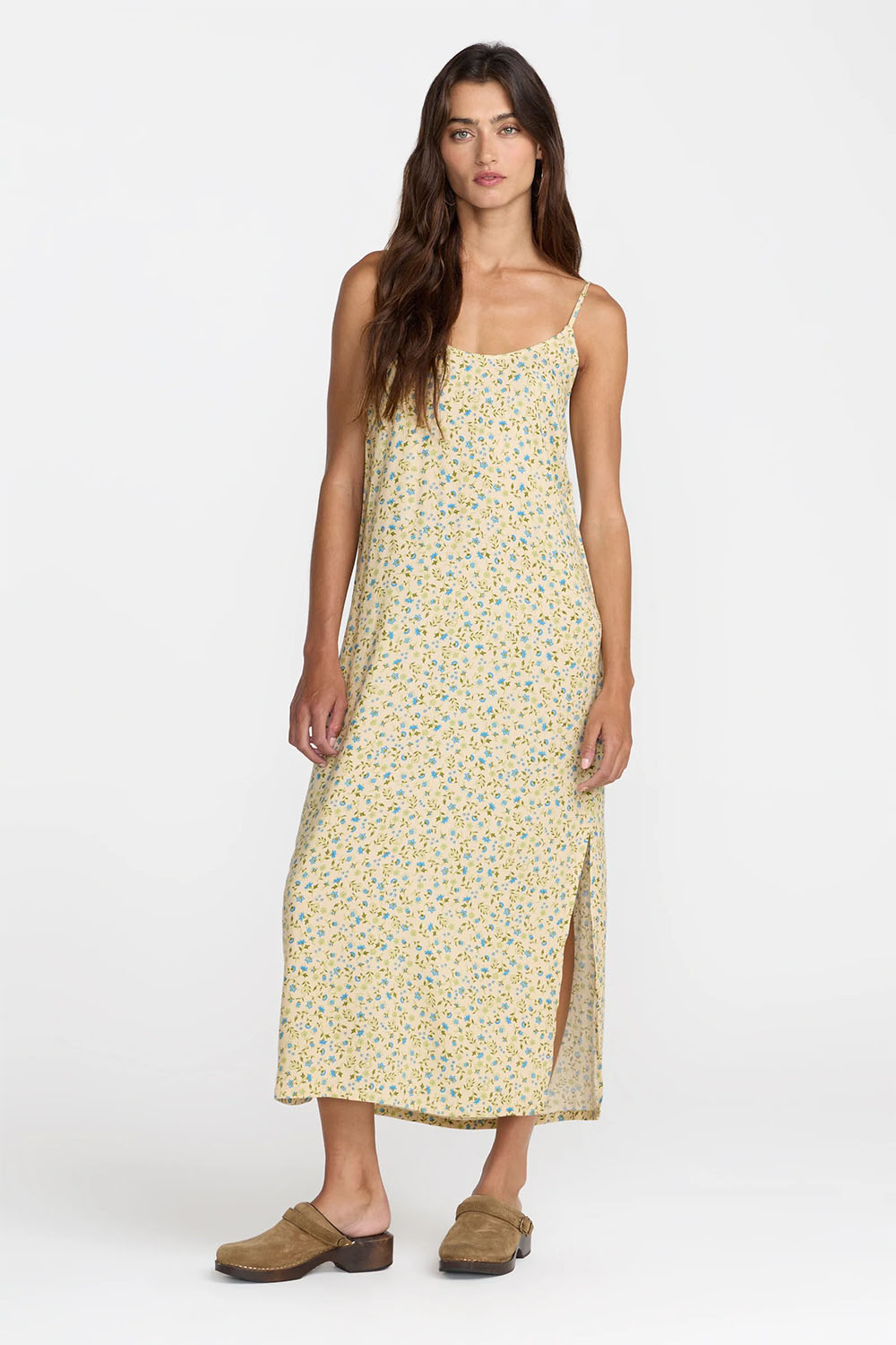 rvca amalfi slip dress light tan