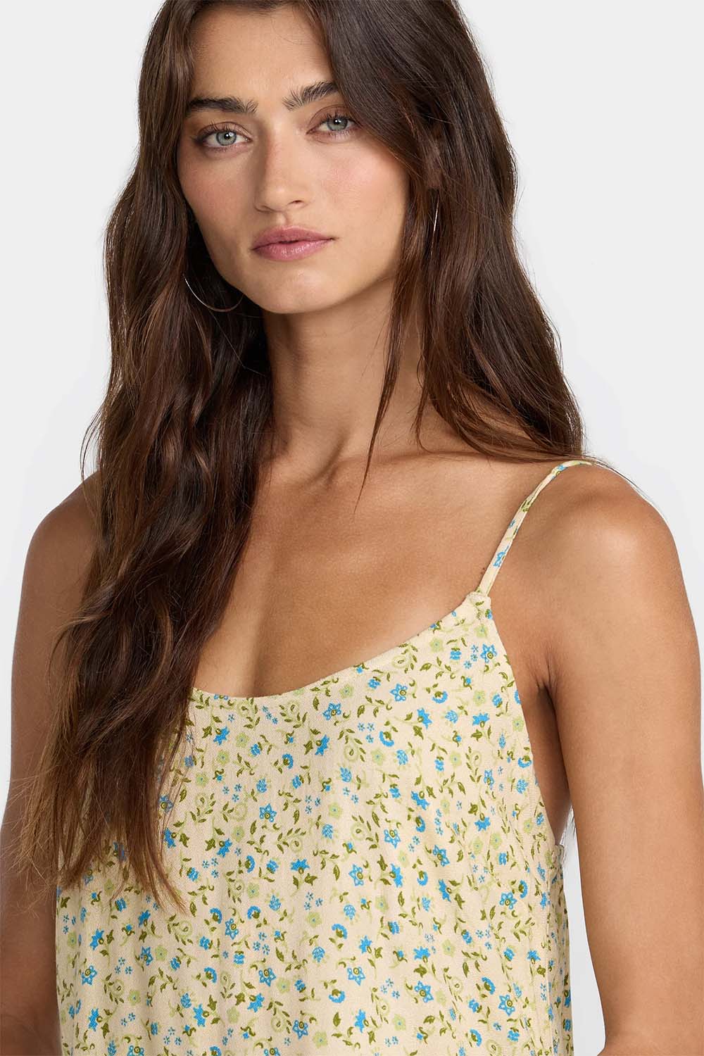 rvca amalfi slip dress light tan detail