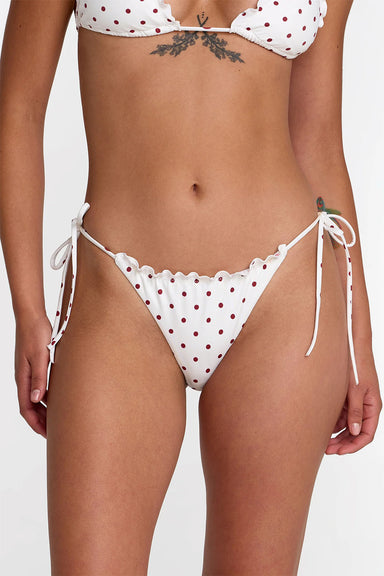 rvca dot ruffle skimpy tie whisper white front