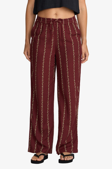 rvca florence pant madder brown front