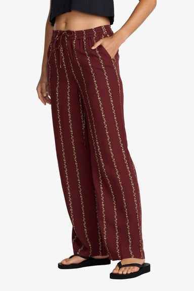 rvca florence pant madder brown side