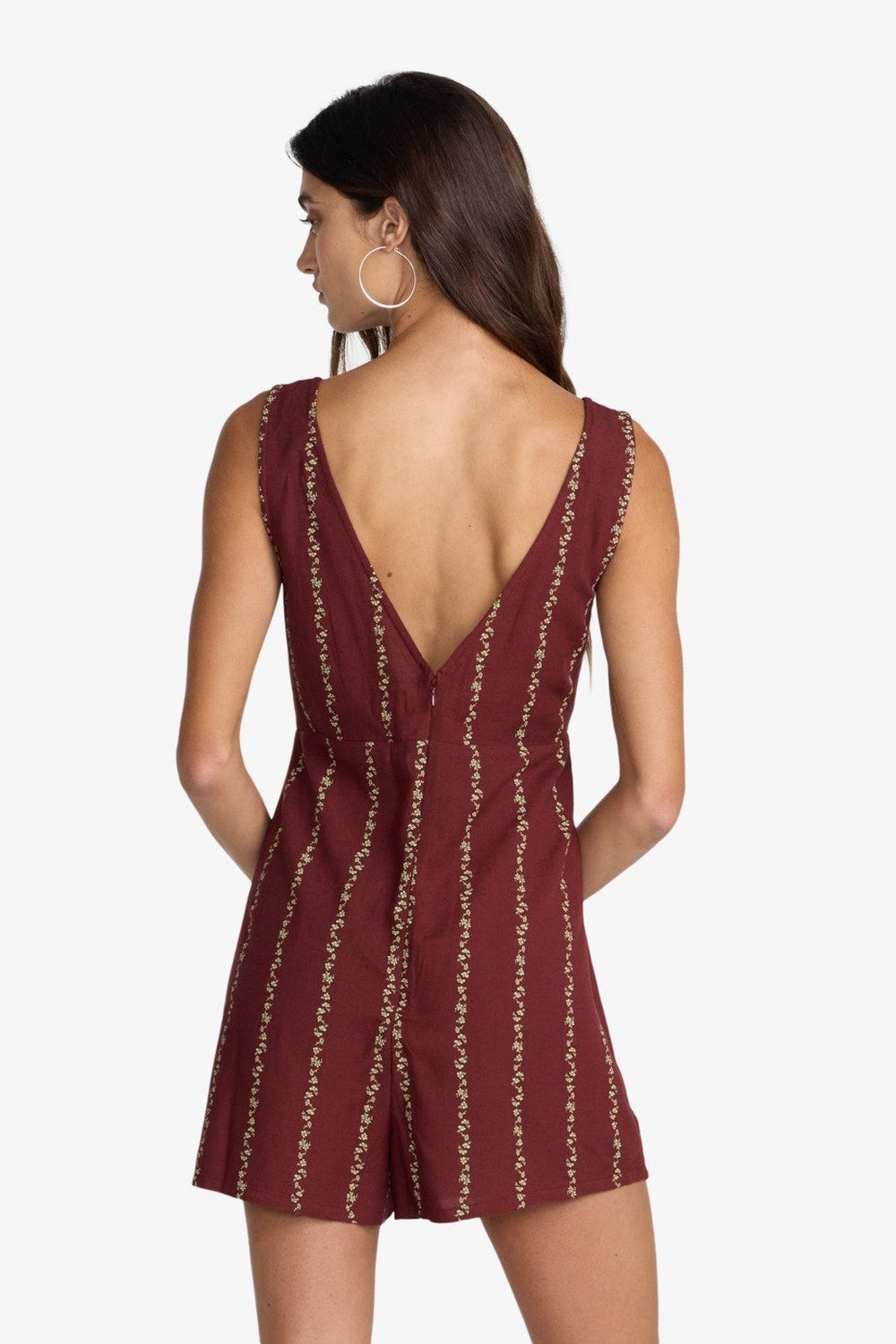 rvca florence romper madder brown back