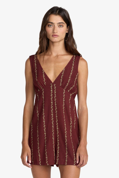 rvca florence romper madder brown front