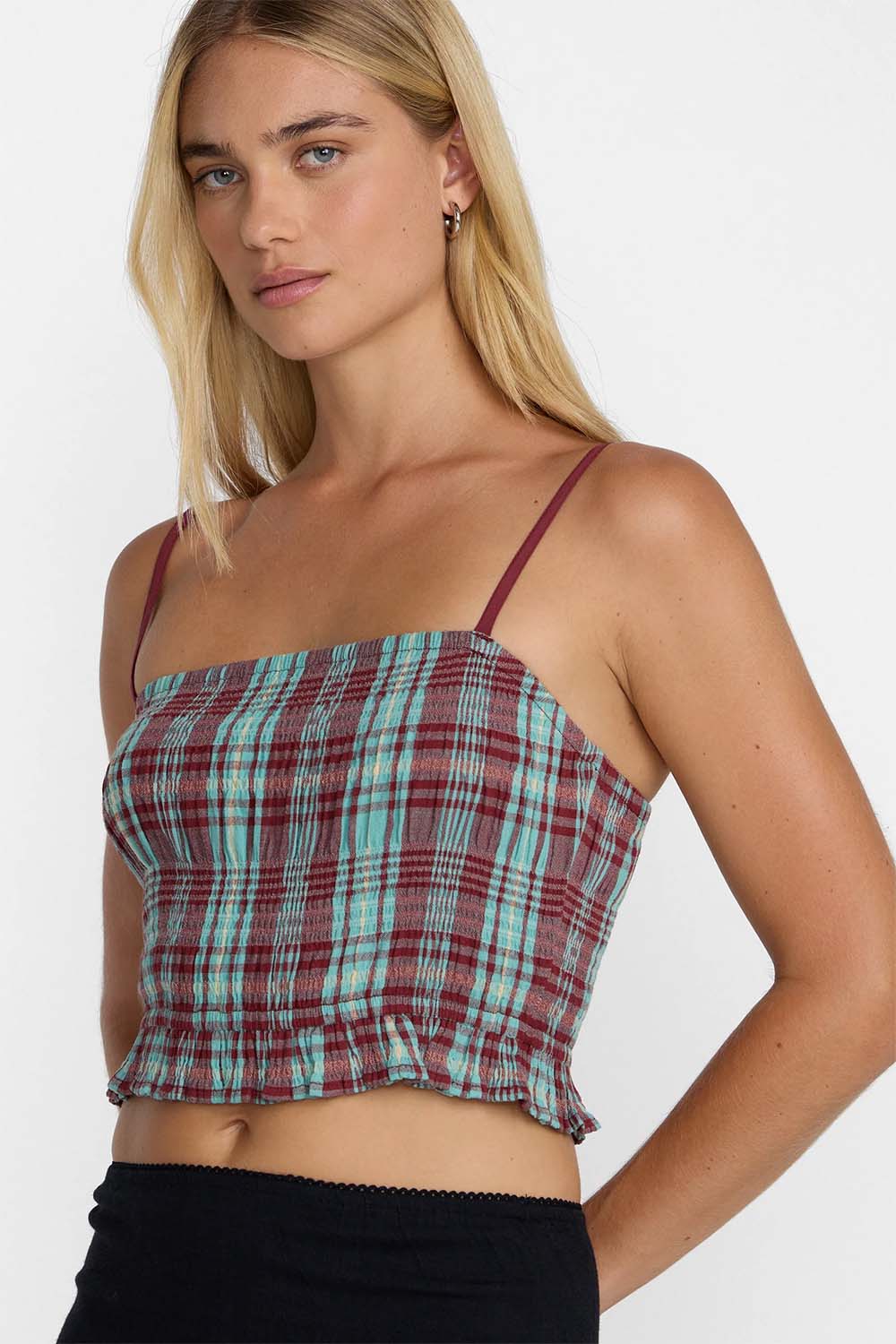 rvca isla cami aqua haze detail