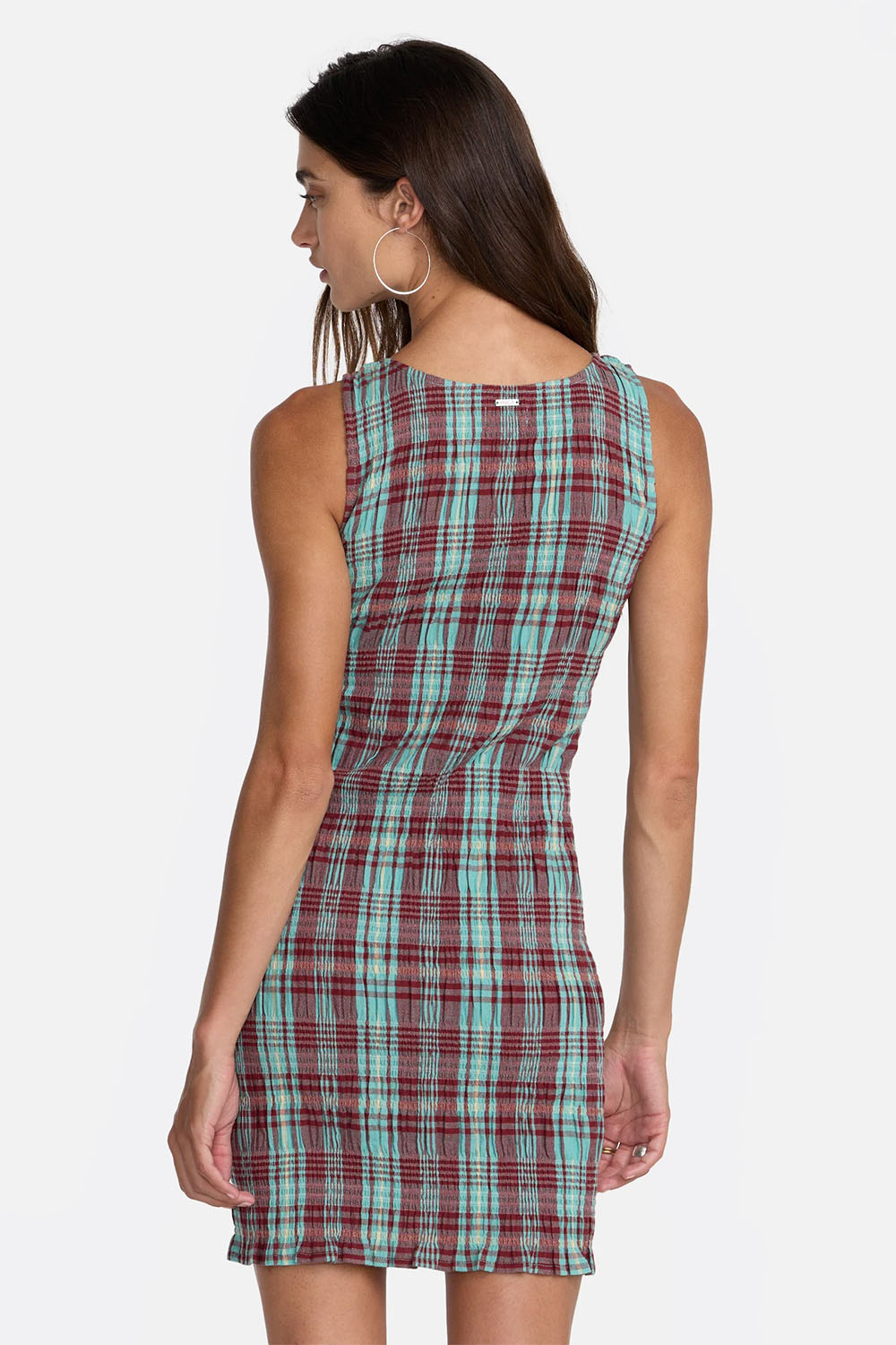 rvca isla dress aqua haze back