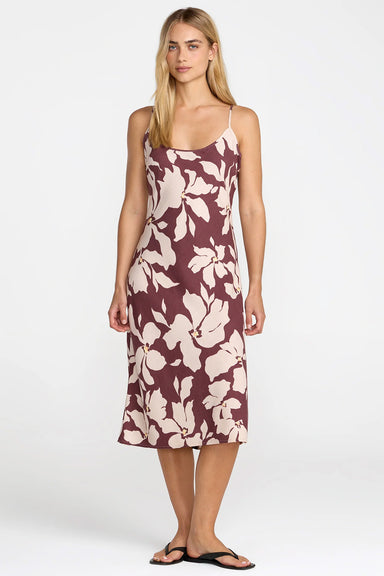 rvca lets dance slip dress terra brown front