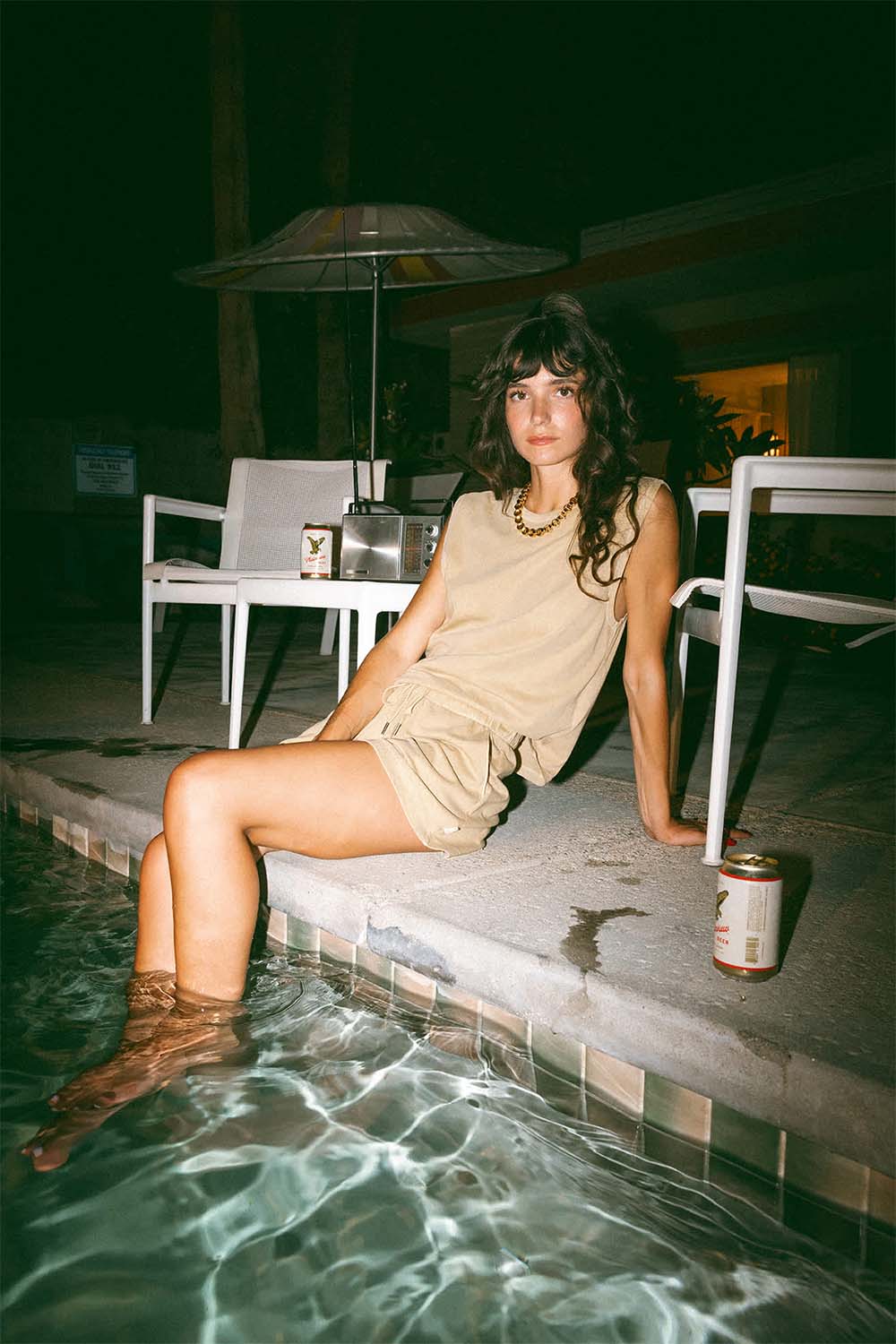 Brixton - Carefree GD Muscle Tank - Pale Khaki - Model