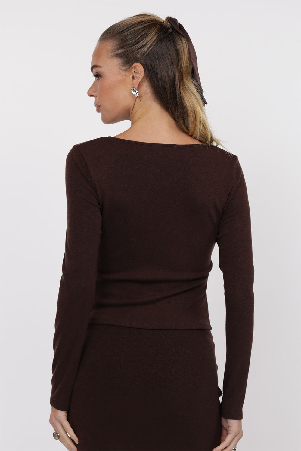 Sage the Label - Pucker Up Ruched Top - Oak - Back