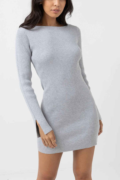 Rhythm - Noemie Knit Mini Dress - Grey - Front