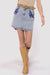 Sadie & Sage - MOST LIKELY EMBROIDERED DENIM SKIRT - Mid Wash Blue - Front