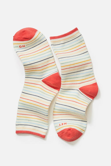 Marine Layer - Hi-Ankle Crew Sock - Multi Stripe