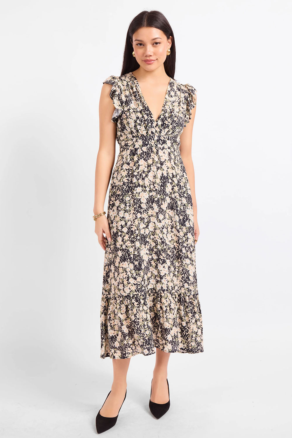 sadie-and-sage-painted-fields-vneck-midi-dress-black-multi-front