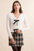 Sadie & Sage Celeste Bows Cardigan in Cream — Front view