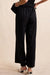 Sadie & Sage Gilded Evening Pinstripe Pants in Black Silver — Back view