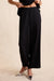 Sadie & Sage Gilded Evening Pinstripe Pants in Black Silver — Front view