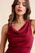 Sadie & Sage Inner Circle Midi Dress in Red — Neckline detail view