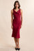 Sadie & Sage Inner Circle Midi Dress in Red — Front view