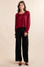 Sadie & Sage Inner Circle Poet Blouse in Red — Full-body view