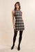 Sadie & Sage Served Up Plaid Mini Dress in Black Multi — Full-body view