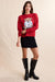 Sadie & Sage Teddy Bear Sweater in Red — Full-body view