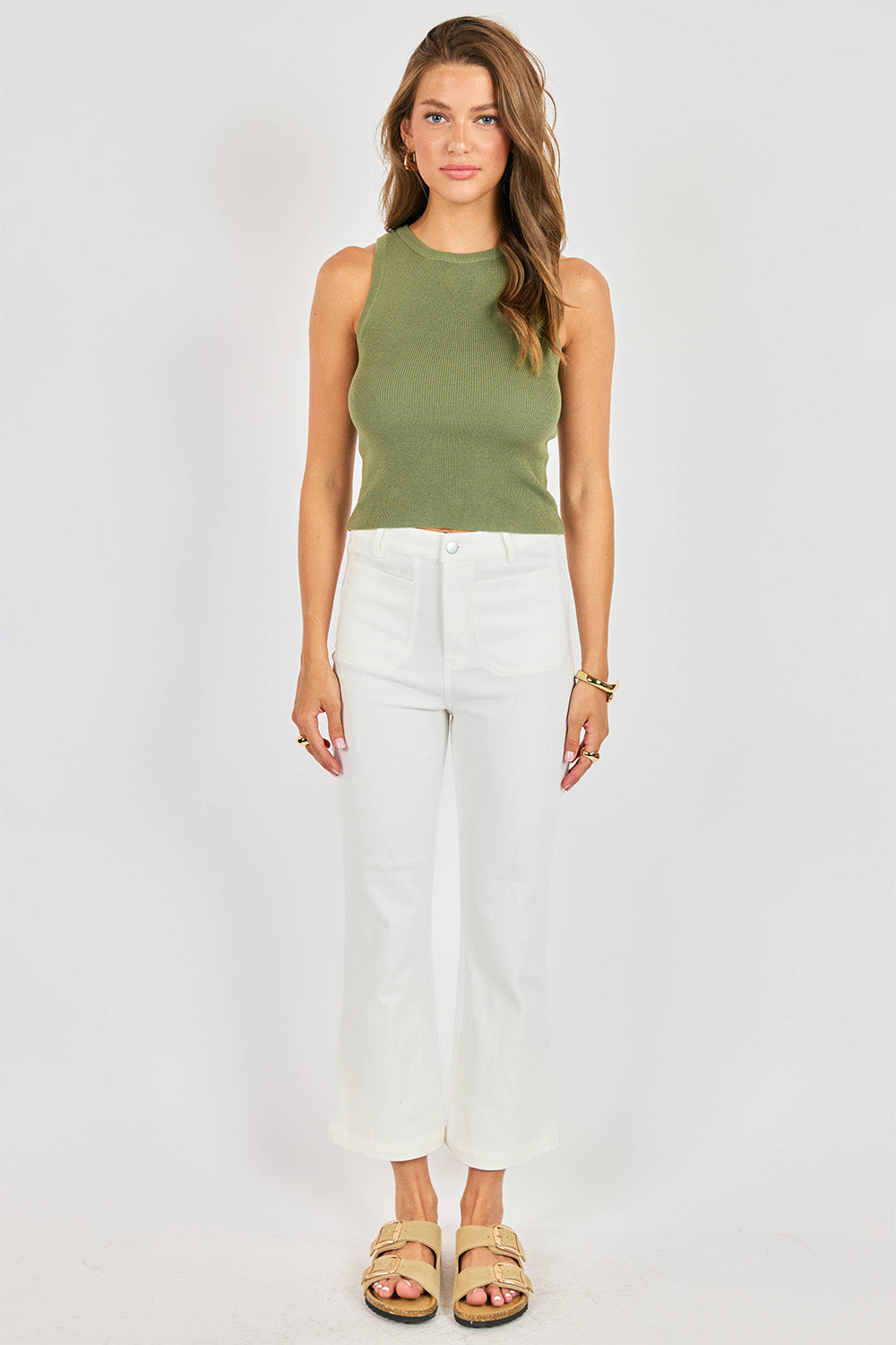 sadie and sage alexis boatneck sweater tank avocado