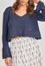 sadie and sage calico pullover navy detail