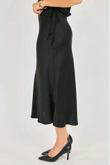 sadie and sage ceremony midi skirt black side
