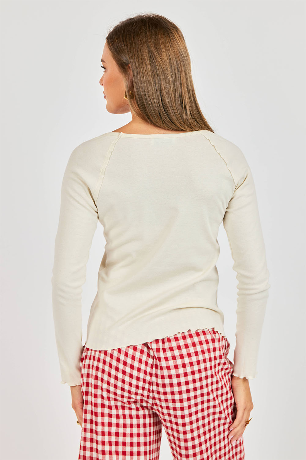 sadie and sage cozy nest long sleeve top cream back