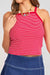 sadie and sage jukebox knit tank red white  detail