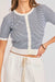 sadie and sage mavi stripe cardigan ivory navy detail