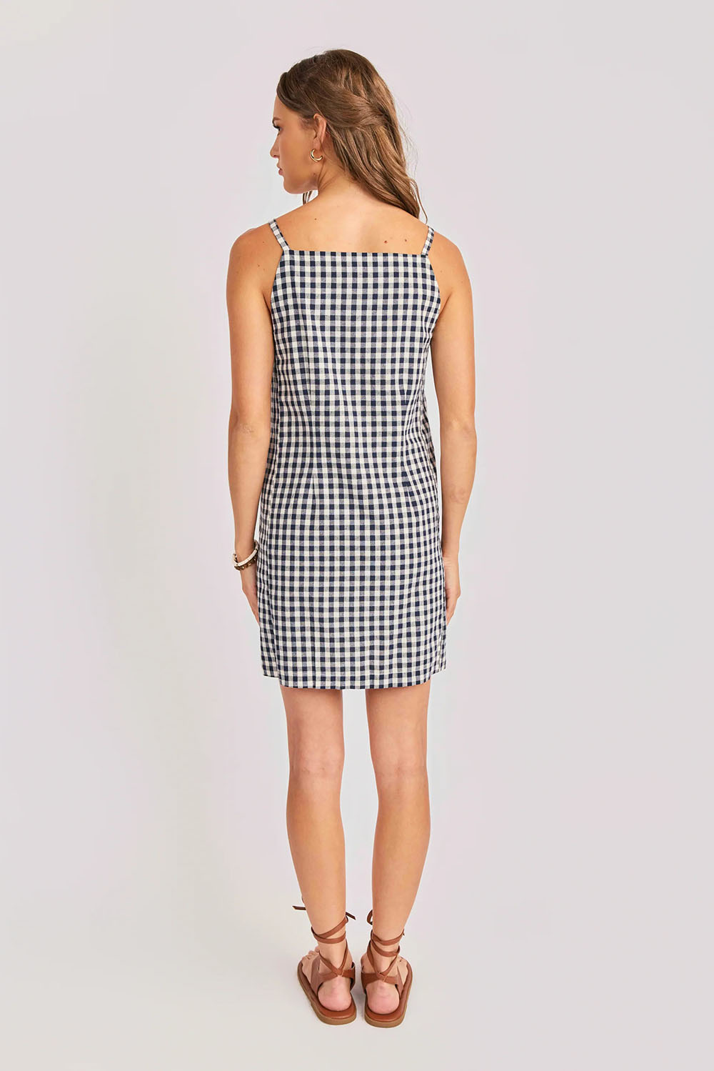 sadie and sage mustang gingham mini navy back