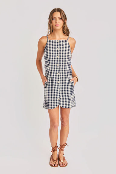 sadie and sage mustang gingham mini navy front
