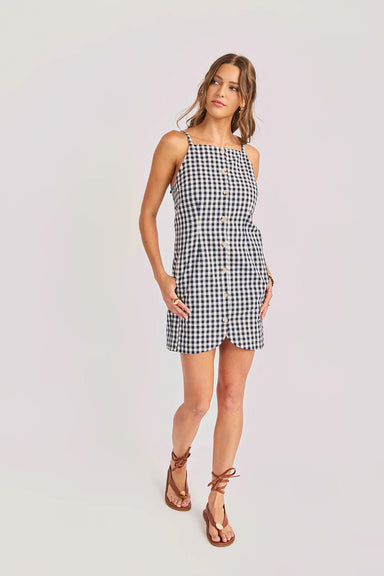 sadie and sage mustang gingham mini navy profile