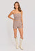 sadie and sage mustang gingham tube top brown