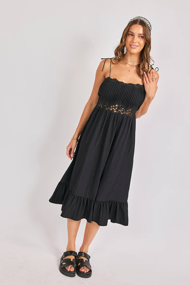 sadie and sage night bloom lace midi black profile