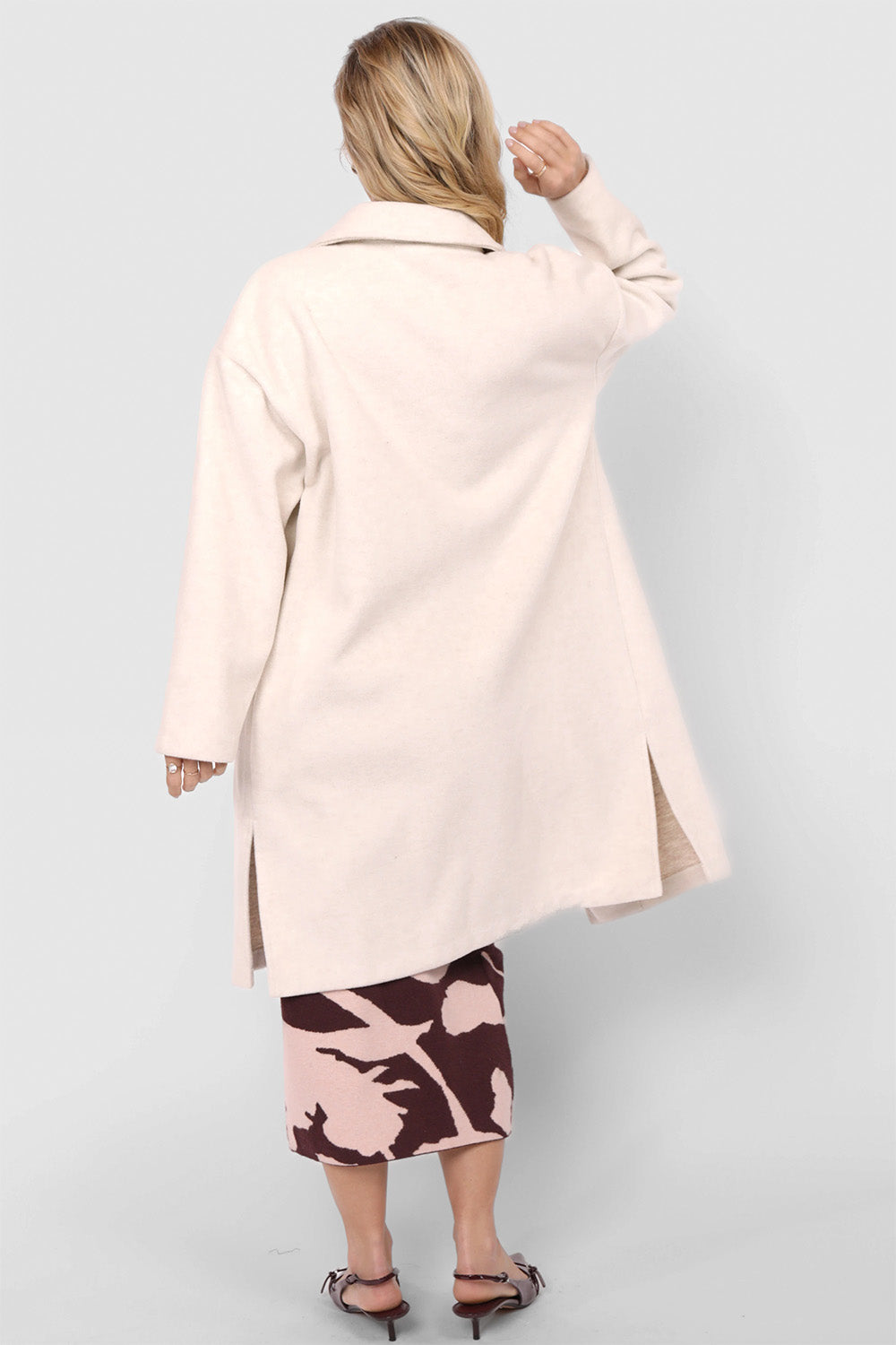 Sadie & Sage - Out of Town Open Front Coat - Ivory - Back